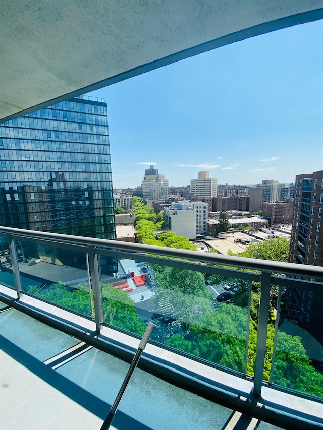balcony featuring a view of city