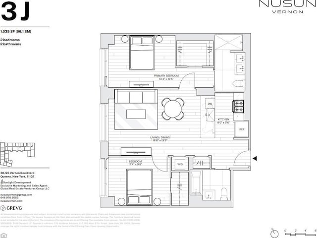 30-55 Vernon Blvd Unit 3J, Long Island City, NY 11102 - floor plan / room layout