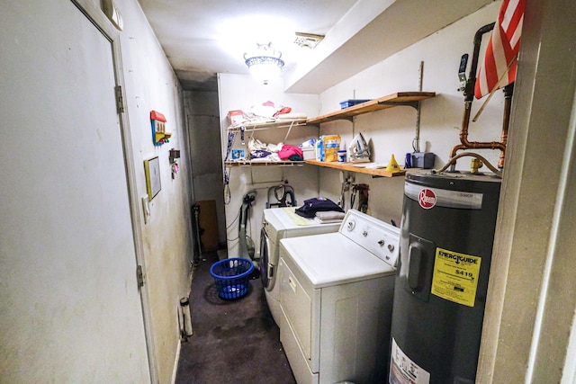 12 Grand Canyon Ln, Coram, NY 11727 - laundry room with electric water heater and washer and clothes dryer