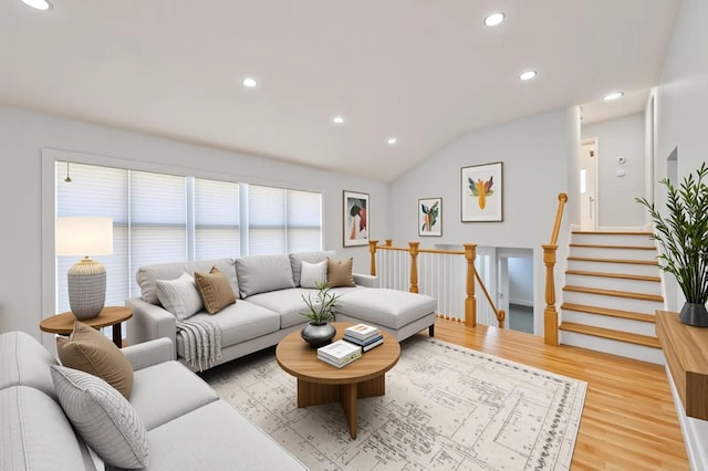1841A Decatur Ave, Bellmore, NY 11710 - living area featuring light wood-style floors, recessed lighting, and lofted ceiling