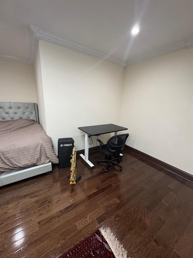 74-45 Yellowstone Blvd Unit 2A, Forest Hills, NY 11375 - bedroom featuring ornamental molding, wood finished floors, and baseboards
