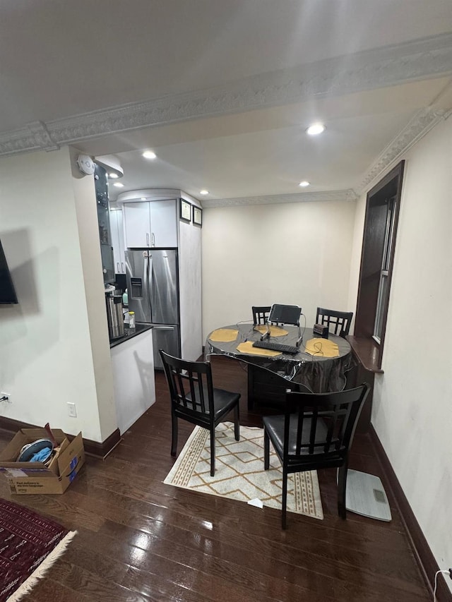 74-45 Yellowstone Blvd Unit 2A, Forest Hills, NY 11375 - office area with dark wood-style flooring, recessed lighting, and baseboards