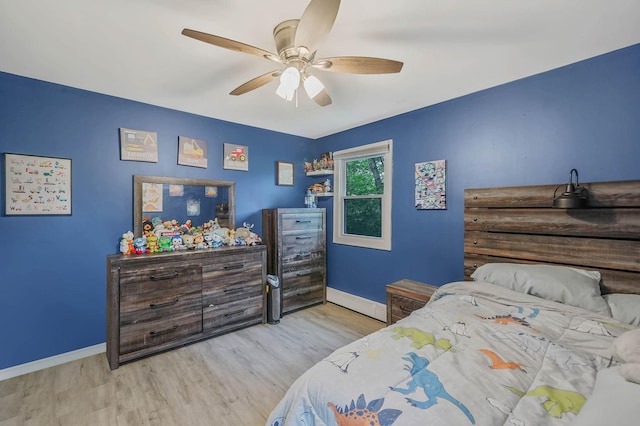 121 Tyler Ave, Miller Place, NY 11764 - bedroom featuring wood finished floors, baseboards, and a ceiling fan