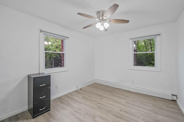 121 Tyler Ave, Miller Place, NY 11764 - unfurnished room featuring healthy amount of natural light, ceiling fan, and light wood-style floors