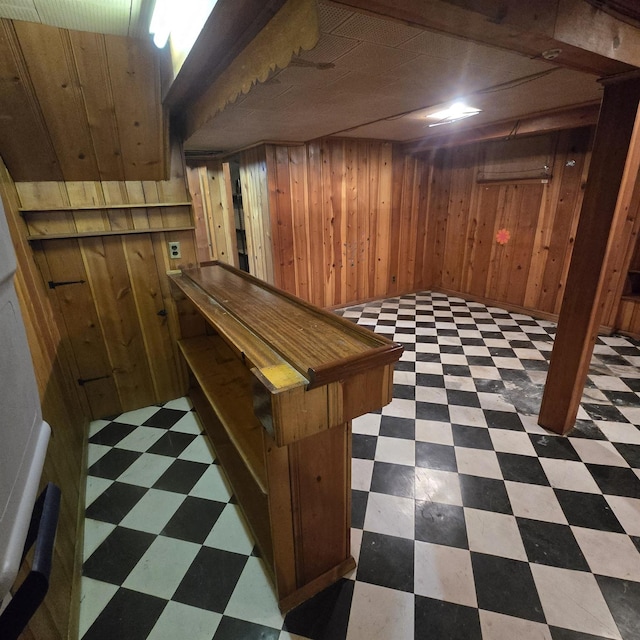 78-10 222nd St, Oakland Gardens, NY 11364 - game room with dark flooring and wooden walls
