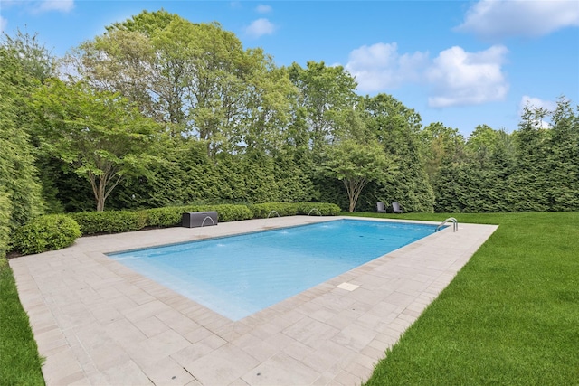 38 Savanna Cir, Mount Sinai, NY 11766 - outdoor pool with a lawn and a patio