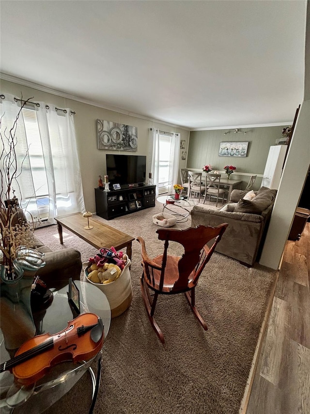 150 Rinaldi Blvd Unit 1C, Poughkeepsie, NY 12601 - living room with ornamental molding and wood finished floors