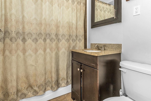 12427 Flatlands Ave Unit 1A, Brooklyn, NY 11208 - bathroom with toilet, vanity, and a shower with curtain