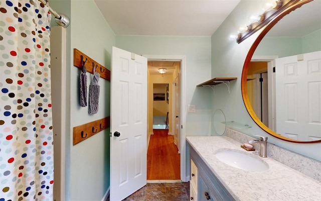 9 Chapel Rd, Newburgh, NY 12550 - full bath with vanity and a shower with shower curtain
