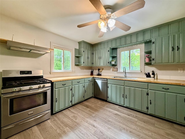 9 Chapel Rd, Newburgh, NY 12550 - kitchen with open shelves, stainless steel appliances, under cabinet range hood, and a sink