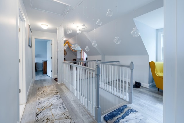 5 Teramar Way, White Plains, NY 10607 - hallway with an upstairs landing, wood finished floors, and baseboards