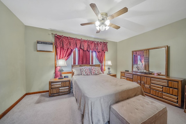 79-48 67th Rd, Middle Village, NY 11379 - carpeted bedroom featuring baseboards, a ceiling fan, and a wall mounted AC