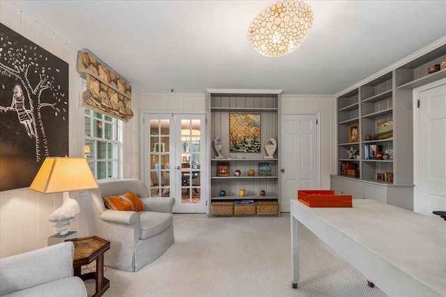 35 Seville Ave, Rye, NY 10580 - carpeted office featuring ornamental molding and built in shelves