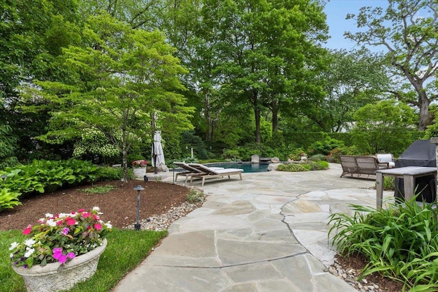 35 Seville Ave, Rye, NY 10580 - view of patio featuring an outdoor pool and view of scattered trees