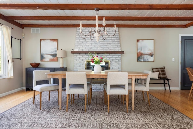 135 Turk Hill Rd, Carmel, NY 10509 - dining room with wood finished floors, baseboards, and wooden ceiling with exposed beams