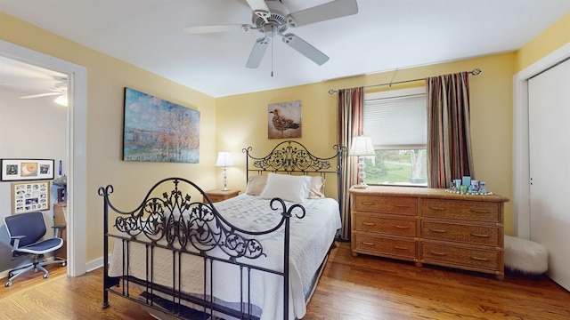 3 Byram Ridge Rd S, Armonk, NY 10504 - bedroom with dark wood-style floors and ceiling fan