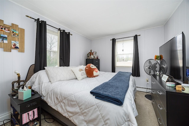 11-13 Eldridge Ln, Red Hook, NY 12571 - carpeted bedroom with crown molding and a baseboard radiator