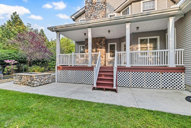 9 Joseph Bow Ct, Pearl River, NY 10965 - property entrance featuring stone siding and covered porch