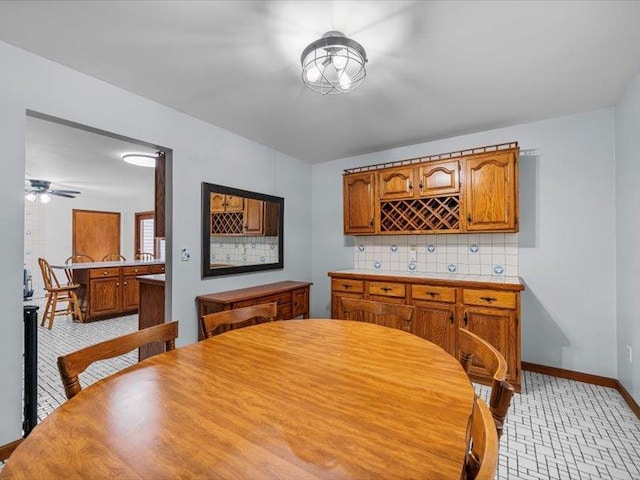 708 Kirbytown Rd, Middletown, NY 10940 - dining area featuring baseboards and ceiling fan