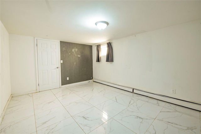 19623 56th Ave, Fresh Meadows, NY 11365 - unfurnished room featuring a baseboard radiator and light marble finish floors