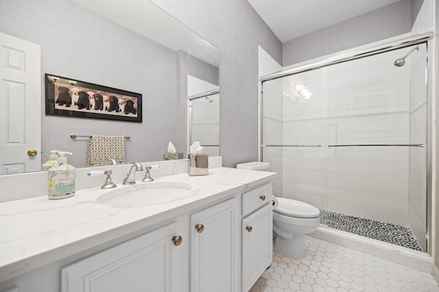 31 Inlet View Path, East Moriches, NY 11940 - full bath with toilet, a shower stall, and vanity