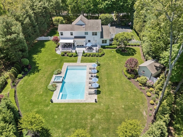 31 Inlet View Path, East Moriches, NY 11940 - view from above of property with a pool