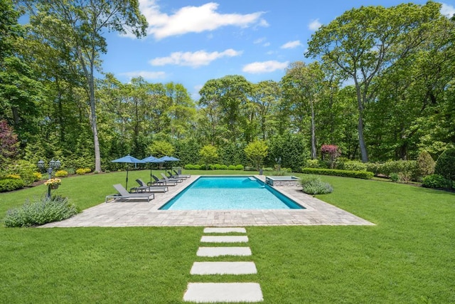 31 Inlet View Path, East Moriches, NY 11940 - swimming pool with a patio area and a yard