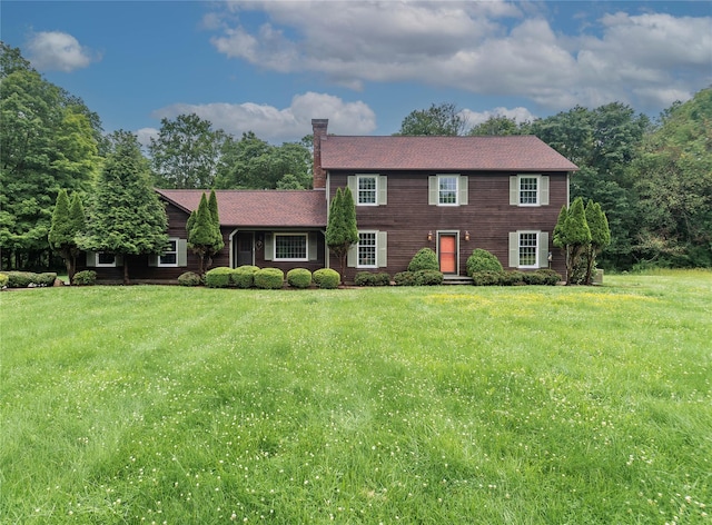 162 Lippincott Rd, Wallkill, NY 12589 - colonial-style house with a chimney and a front lawn