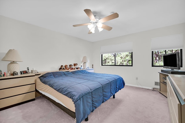 48 Old Lake Rd, Congers, NY 10920 - bedroom featuring light colored carpet, baseboards, and a ceiling fan