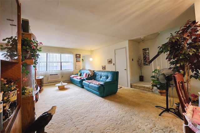 120-16 Cove Ct Unit 87A, College Point, NY 11356 - carpeted living room with cooling unit