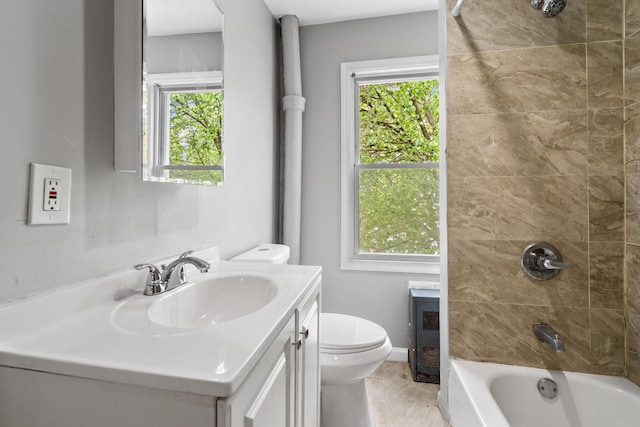 7 Grant St, Poughkeepsie, NY 12601 - full bathroom with vanity, toilet, washtub / shower combination, and healthy amount of natural light