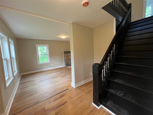 692 Burlingham Rd, Bloomingburg, NY 12721 - stairs with baseboards and wood finished floors