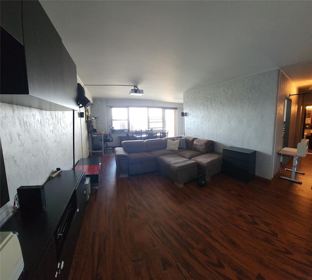 living room with wood finished floors