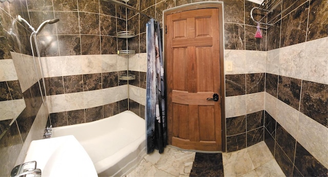full bath featuring shower / tub combo
