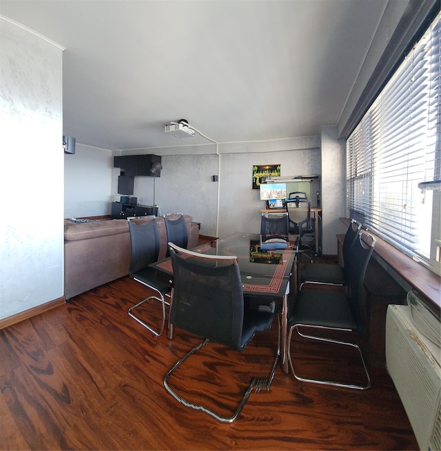 2944 W 5th St Unit 15S, Brooklyn, NY 11224 - dining room with wood finished floors, a desk, and baseboards