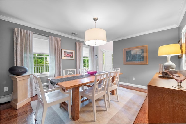 5 Gabriels Dr, Chester, NY 10918 - dining space featuring light wood-style flooring, ornamental molding, and baseboards