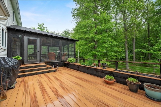5 Gabriels Dr, Chester, NY 10918 - wooden terrace with a sunroom