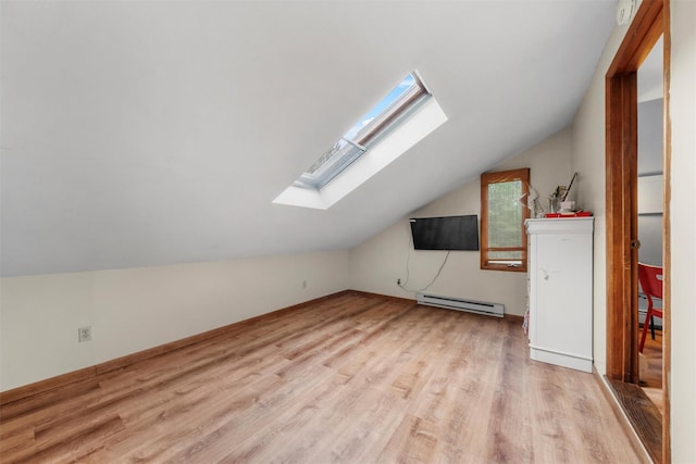 3 Sebastian Ct, Hopewell Junction, NY 12533 - bonus room with a skylight, a baseboard heating unit, lofted ceiling, and light wood finished floors
