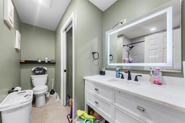 150 Cedar Ave, Poughkeepsie, NY 12603 - full bath with toilet, vanity, a shower, and tile patterned floors