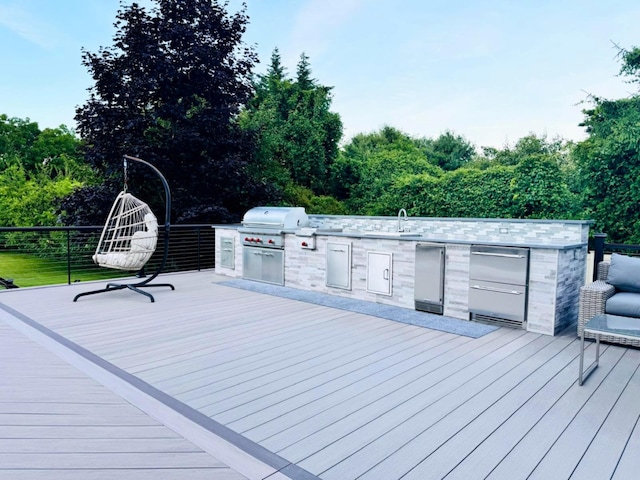 9 Hill And Tree Ct, Melville, NY 11747 - wooden deck featuring a sink