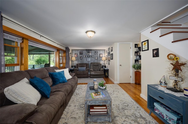3 Rock Pl, Stanfordville, NY 12581 - living area with wood finished floors, stairs, and baseboards