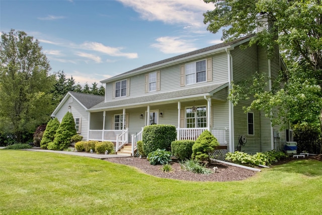 395 Toleman Rd, Washingtonville, NY 12575 - colonial-style house with a chimney, a porch, and a front lawn