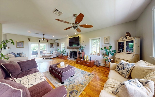 395 Toleman Rd, Washingtonville, NY 12575 - living area featuring healthy amount of natural light, a ceiling fan, wood finished floors, and recessed lighting