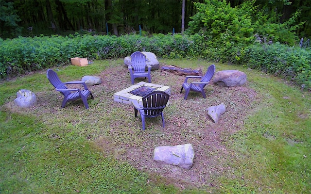 395 Toleman Rd, Washingtonville, NY 12575 - view of yard featuring a fire pit