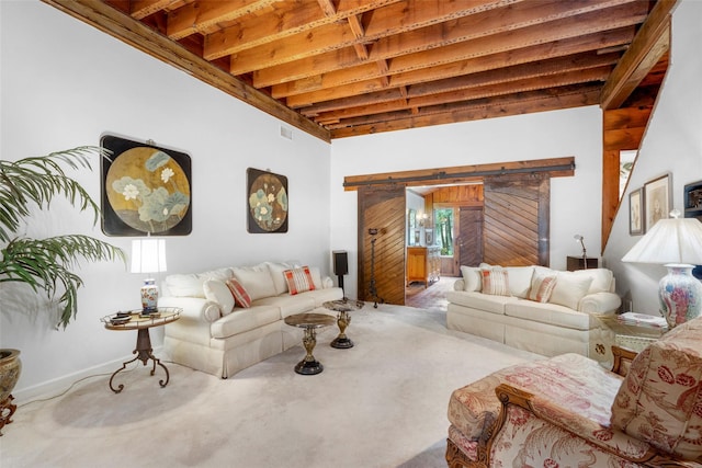 66 Susan Dr, Newburgh, NY 12550 - living area with a barn door and carpet floors