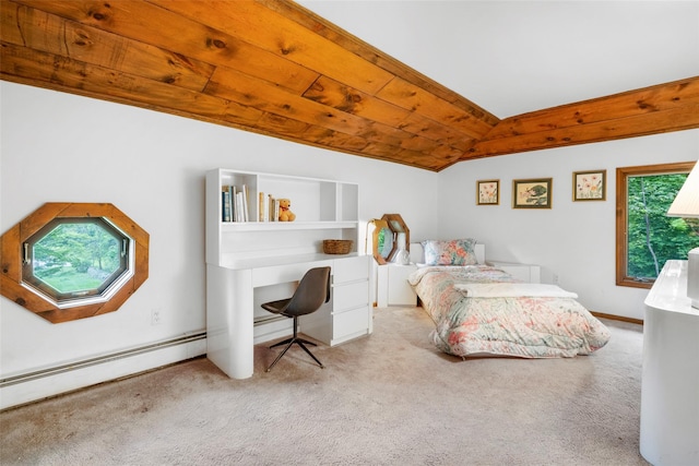 66 Susan Dr, Newburgh, NY 12550 - bedroom featuring lofted ceiling, carpet flooring, and a baseboard radiator