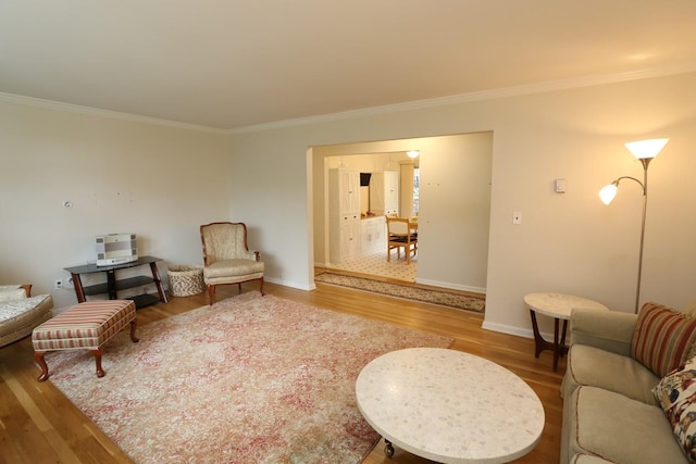 35 Bon Aire Cir Unit 8113, Suffern, NY 10901 - living area featuring wood finished floors, ornamental molding, and baseboards