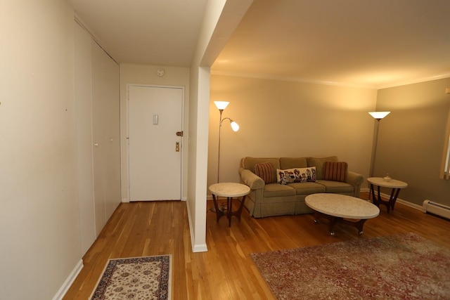 35 Bon Aire Cir Unit 8113, Suffern, NY 10901 - living area with wood finished floors, baseboards, and ornamental molding
