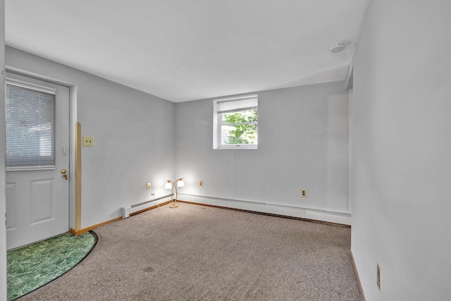 232 County Route 49, Slate Hill, NY 10973 - empty room with carpet floors, baseboards, a baseboard heating unit, and a smoke detector