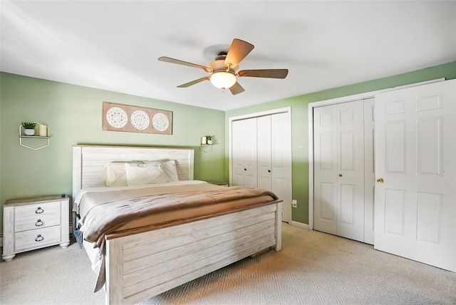 4 Kyle Ct, Carmel, NY 10512 - bedroom featuring light carpet, multiple closets, and a ceiling fan